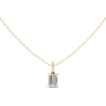 Gold Jewelry, Emerald center stone, Yellow Gold, view 4