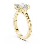 Gold Jewelry, Asscher center stone, Yellow Gold, view 1