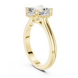 Gold Jewelry, Asscher center stone, Yellow Gold, view 1