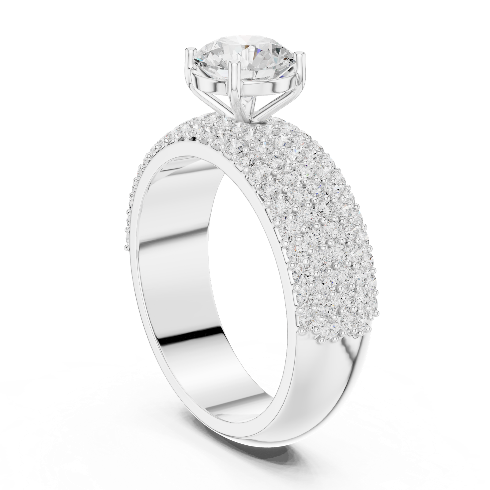 Gold Ring DDLR-1098, White Gold, view 1