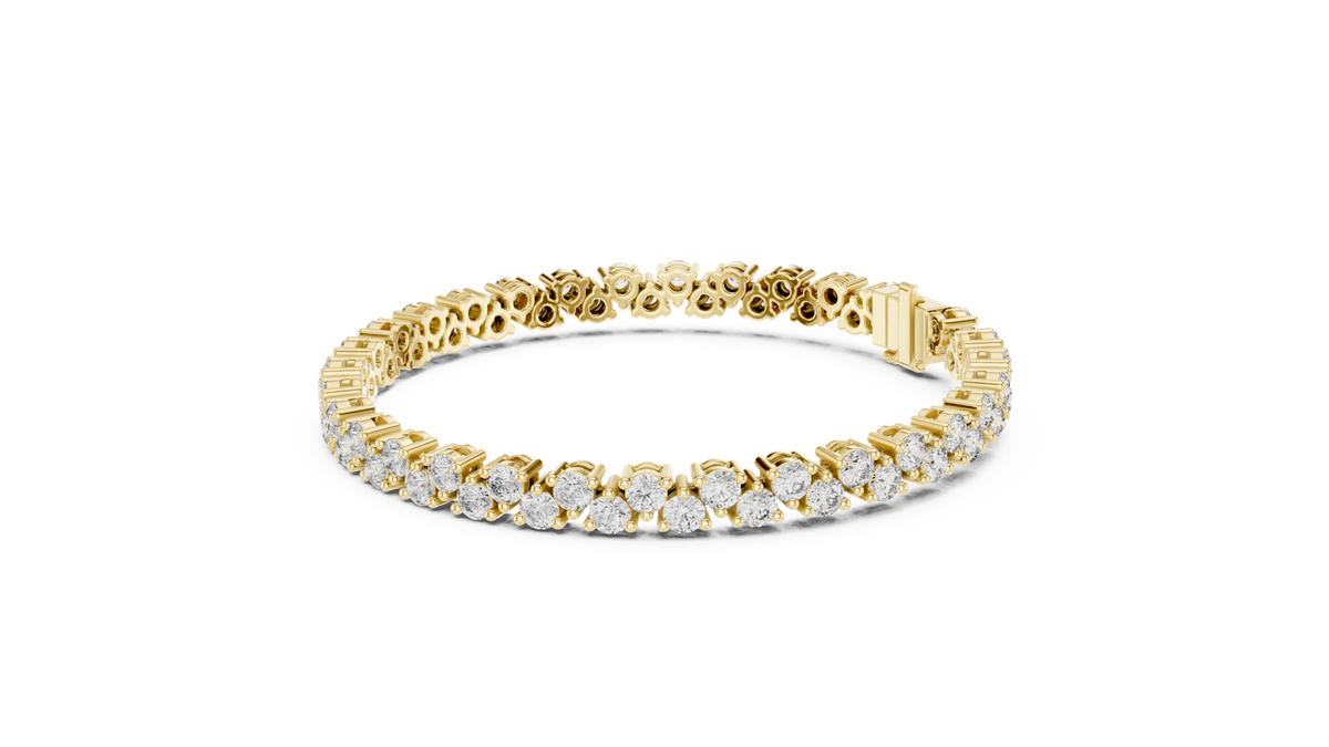 14K Solid Gold Lab Diamond Bracelet, Yellow Gold, view 1