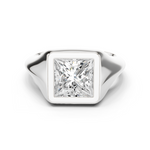 Gold Jewelry L36-4, Princess center stone, White Gold