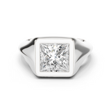 Gold Jewelry L36-4, Princess center stone, White Gold