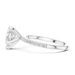 Gold Ring DDLR-040, Pear center stone, White Gold, view 3