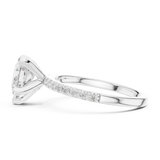 Gold Ring DDLR-040, Pear center stone, White Gold, view 3