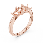 Gold Ring DDLR-044, Cushion center stone, Rose Gold, view 2