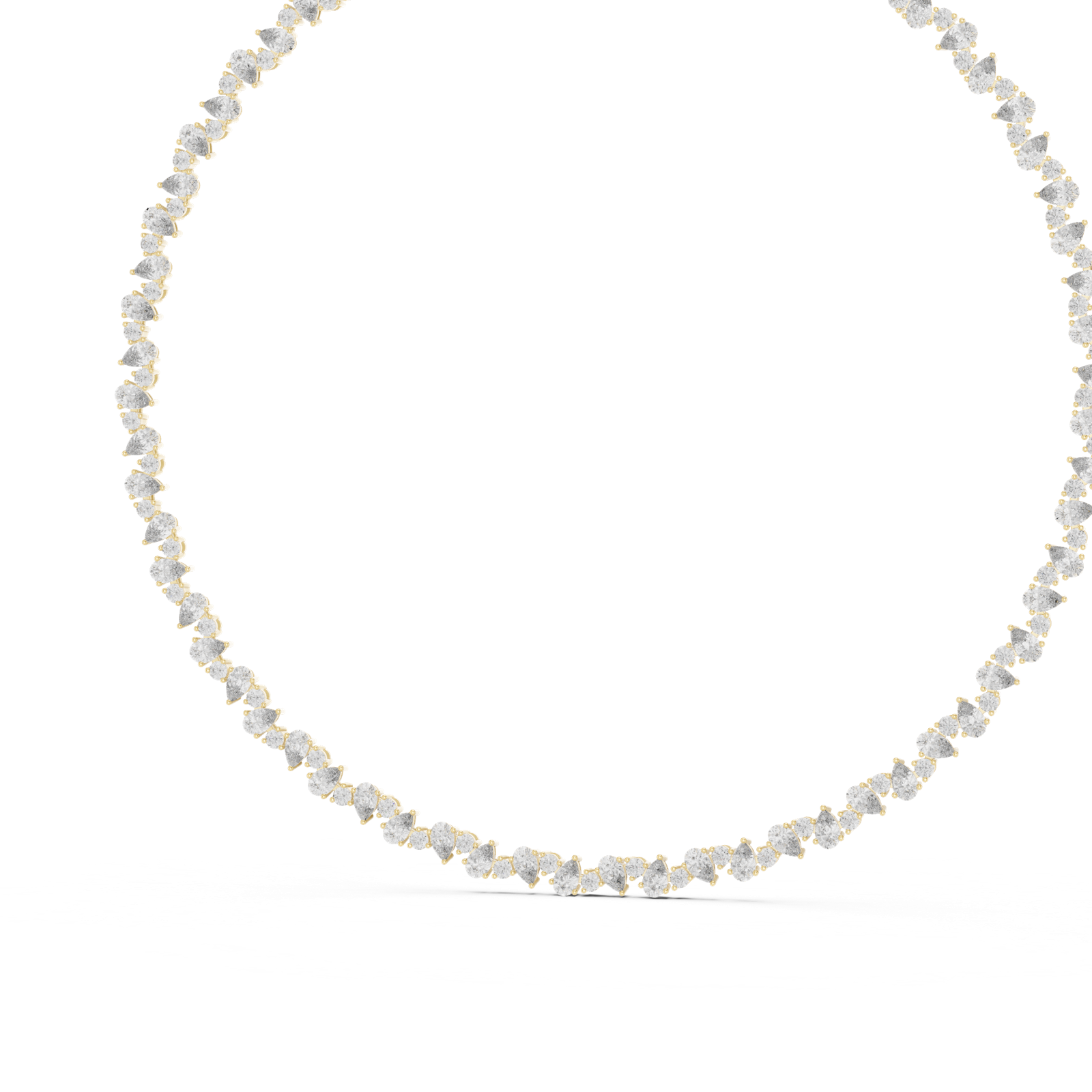 14K Solid Gold Lab Diamond Tennis Necklace, Yellow Gold, view 2