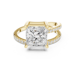 Gold Jewelry L35-39, Princess center stone, Yellow Gold, view 4