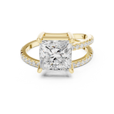 Gold Jewelry L35-39, Princess center stone, Yellow Gold, view 4