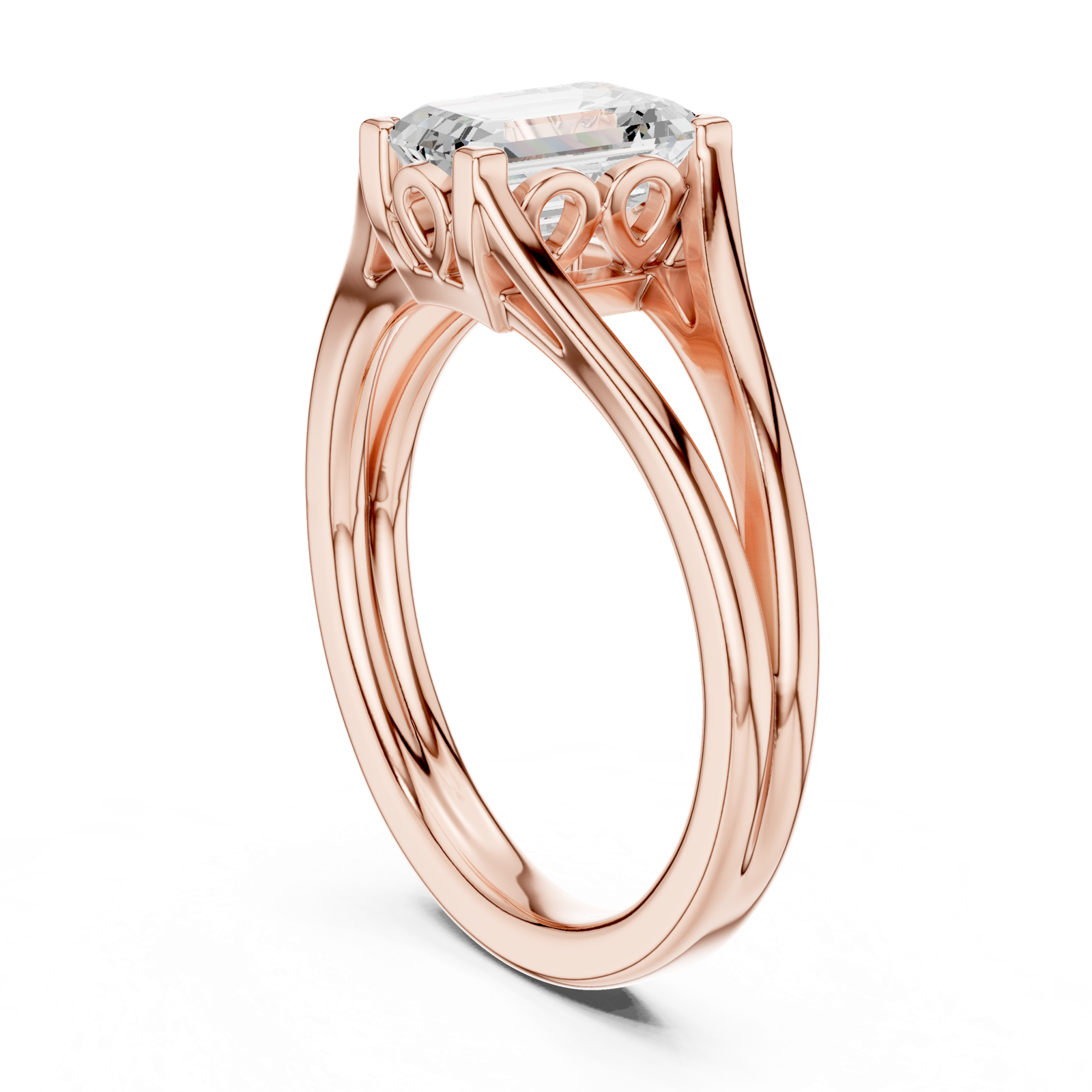 Gold Ring DDLR-692, Rose Gold, view 1