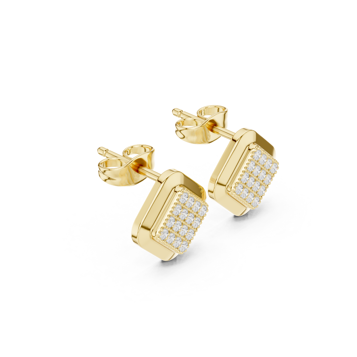 Gold Earrings SBER(12), Yellow Gold, view 1