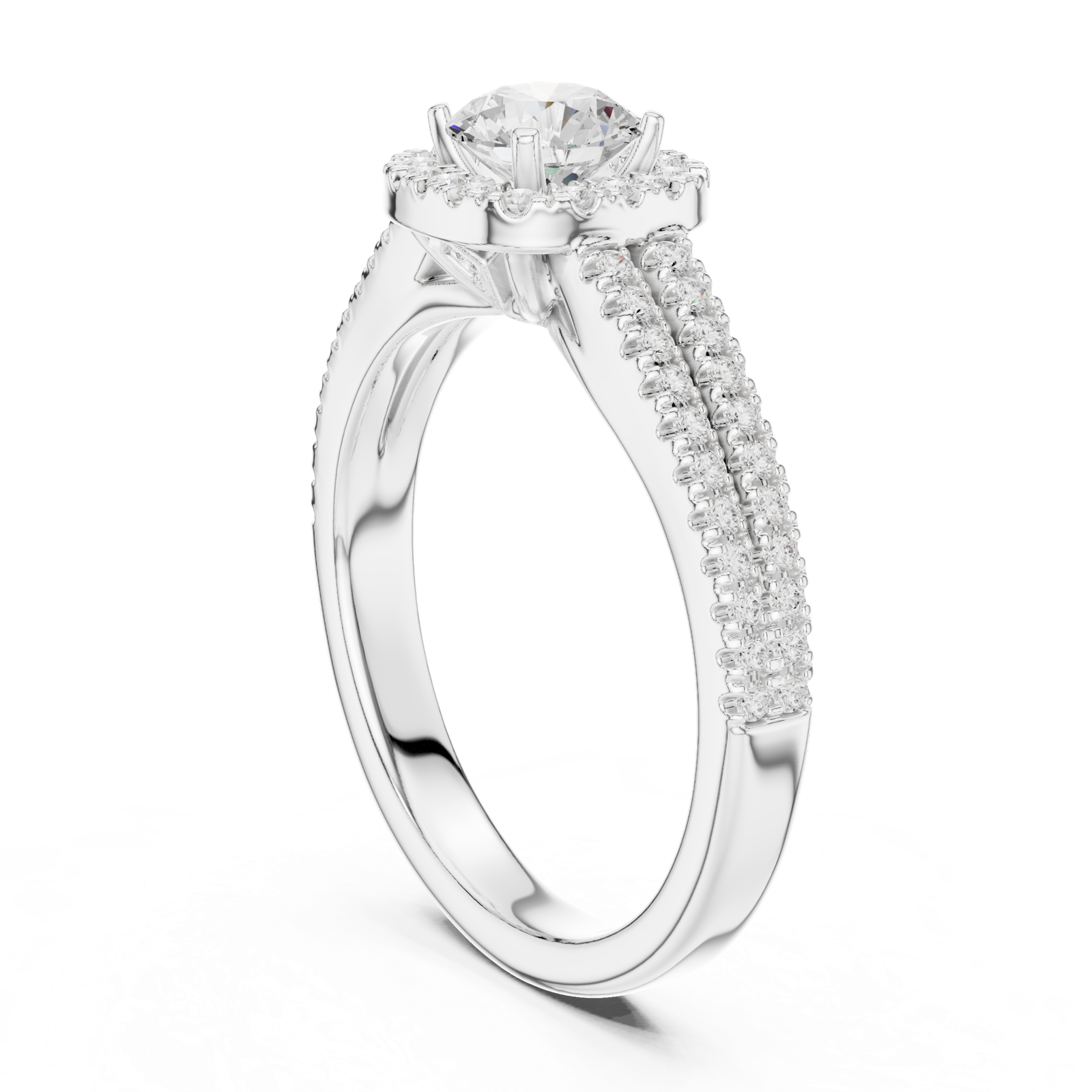Gold Ring LR-0266, White Gold, view 1
