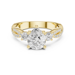 Gold Ring DDLR-281, Pear center stone, Yellow Gold, view 4