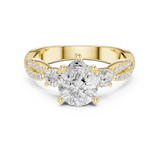 Gold Ring DDLR-281, Pear center stone, Yellow Gold, view 4