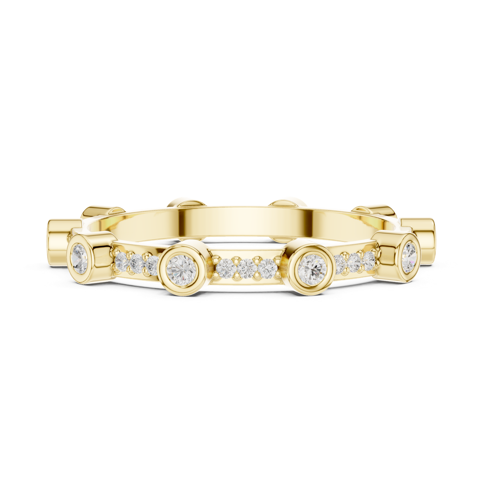 Gold Ring DDLR-708, Yellow Gold, view 3
