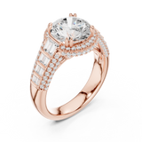 Gold Ring, Round center stone, Rose Gold, view 2