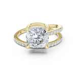 Gold Jewelry, Cushion center stone, Yellow Gold
