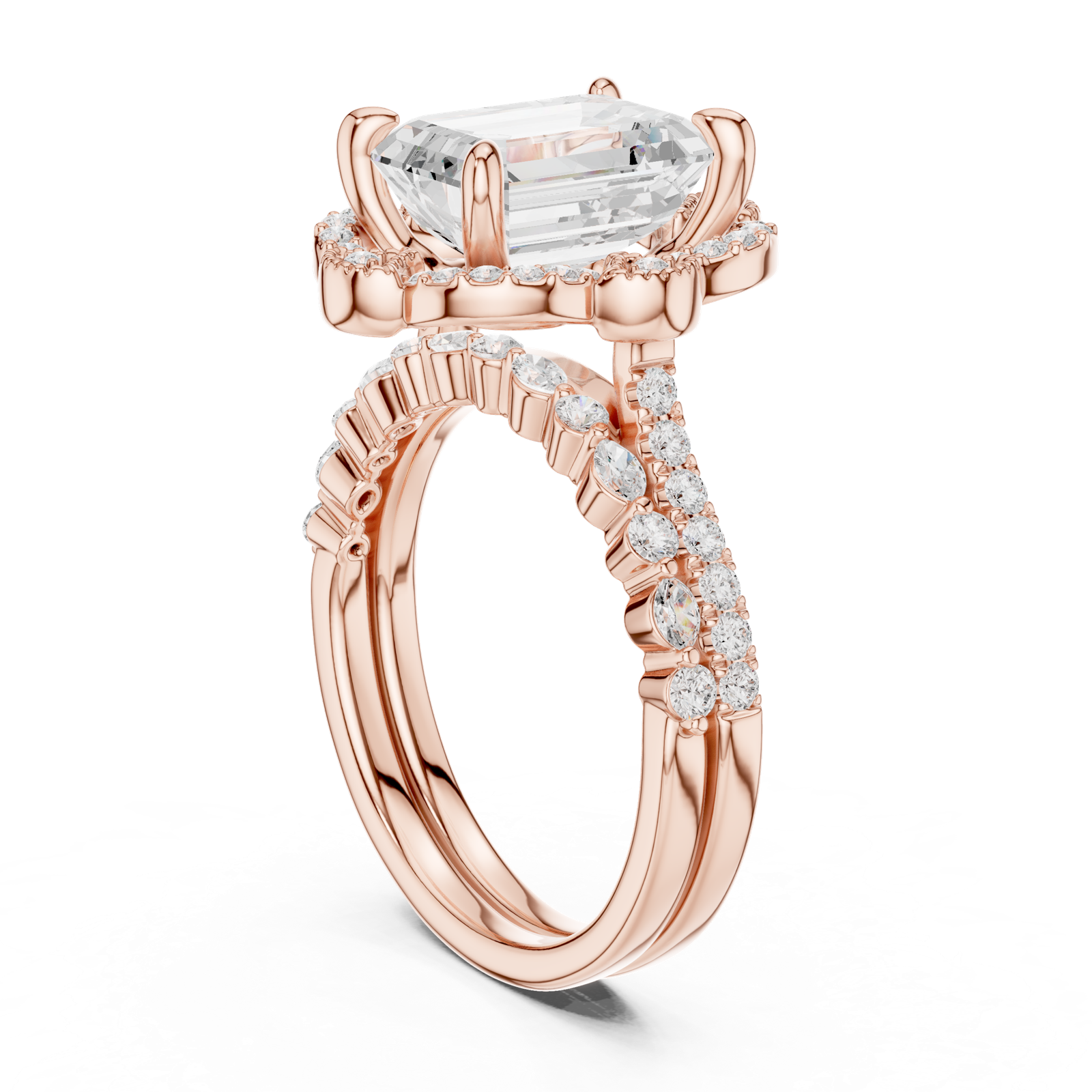 Gold Ring DDLR-442, Rose Gold, view 1