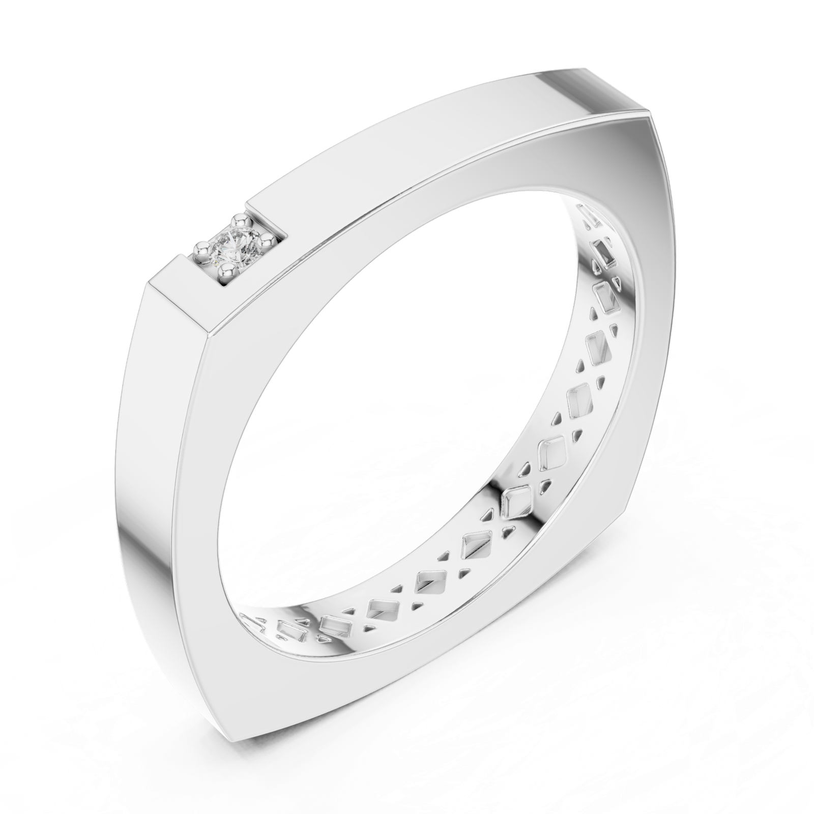 14K Solid Gold Lab Diamond Solitaire Ring, White Gold, view 2