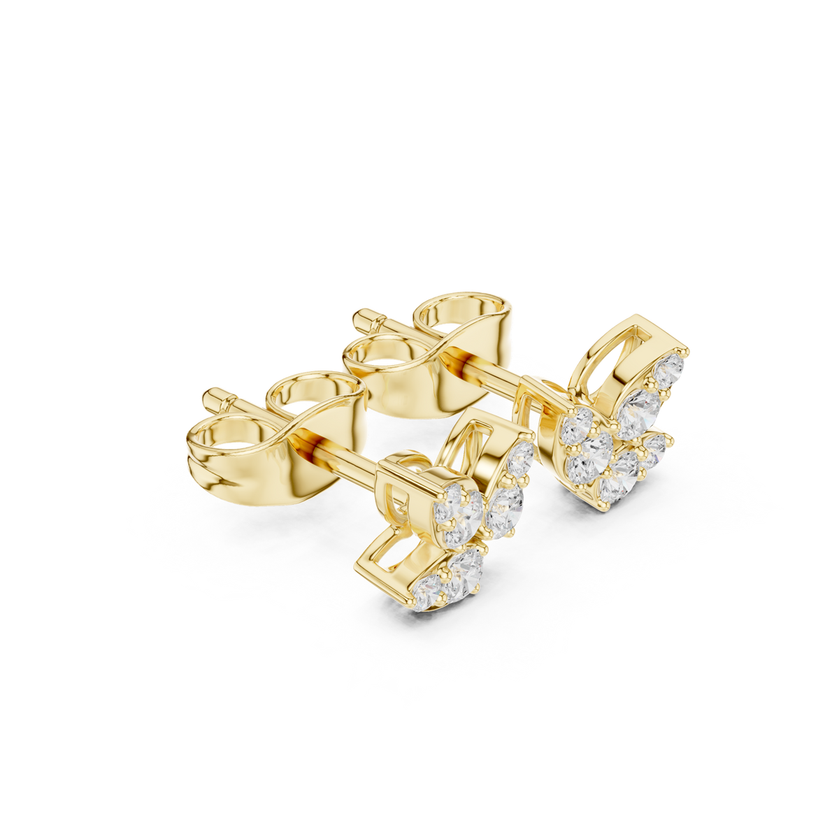 Gold Earrings SBER(36), Yellow Gold, view 1