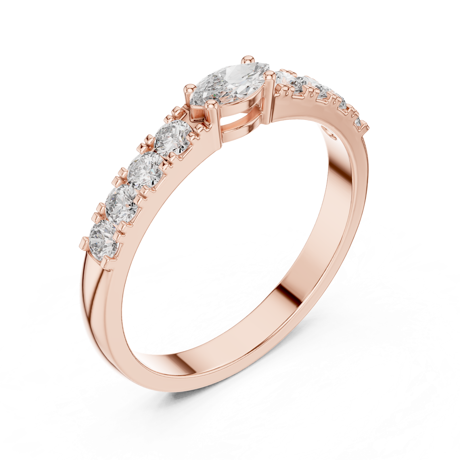 Gold Ring HLR-110, Rose Gold, view 2