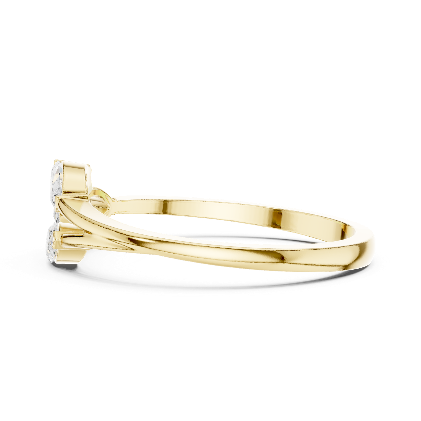 Gold Ring HLR-235, Yellow Gold, view 3