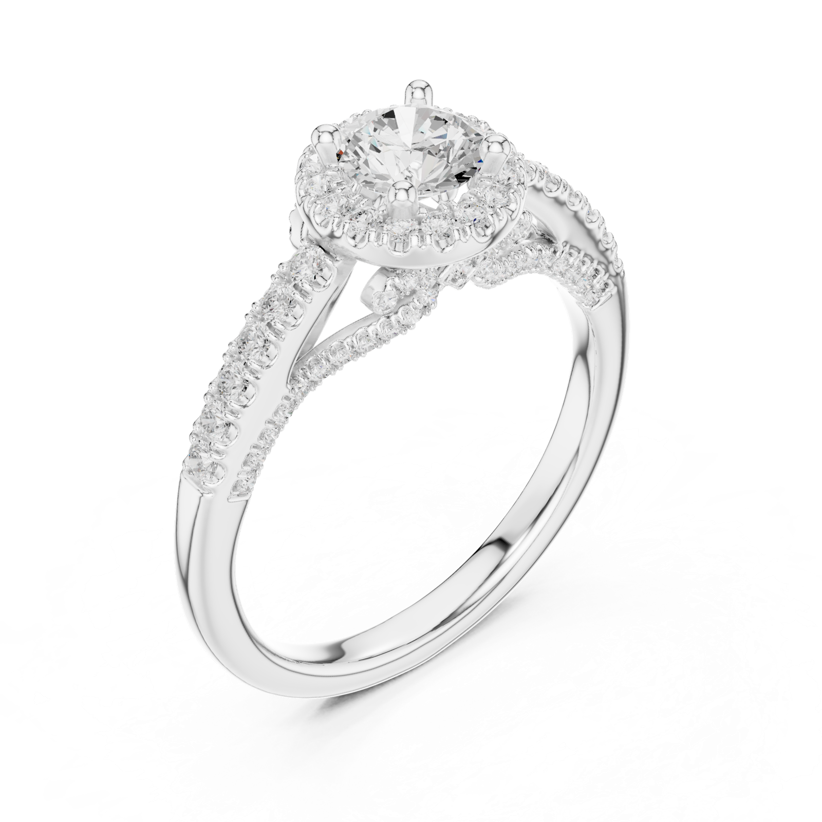 Gold Ring LR-0218, White Gold, view 2