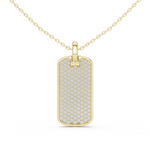 14K Solid Gold Lab Diamond Pendant Necklace, Yellow Gold