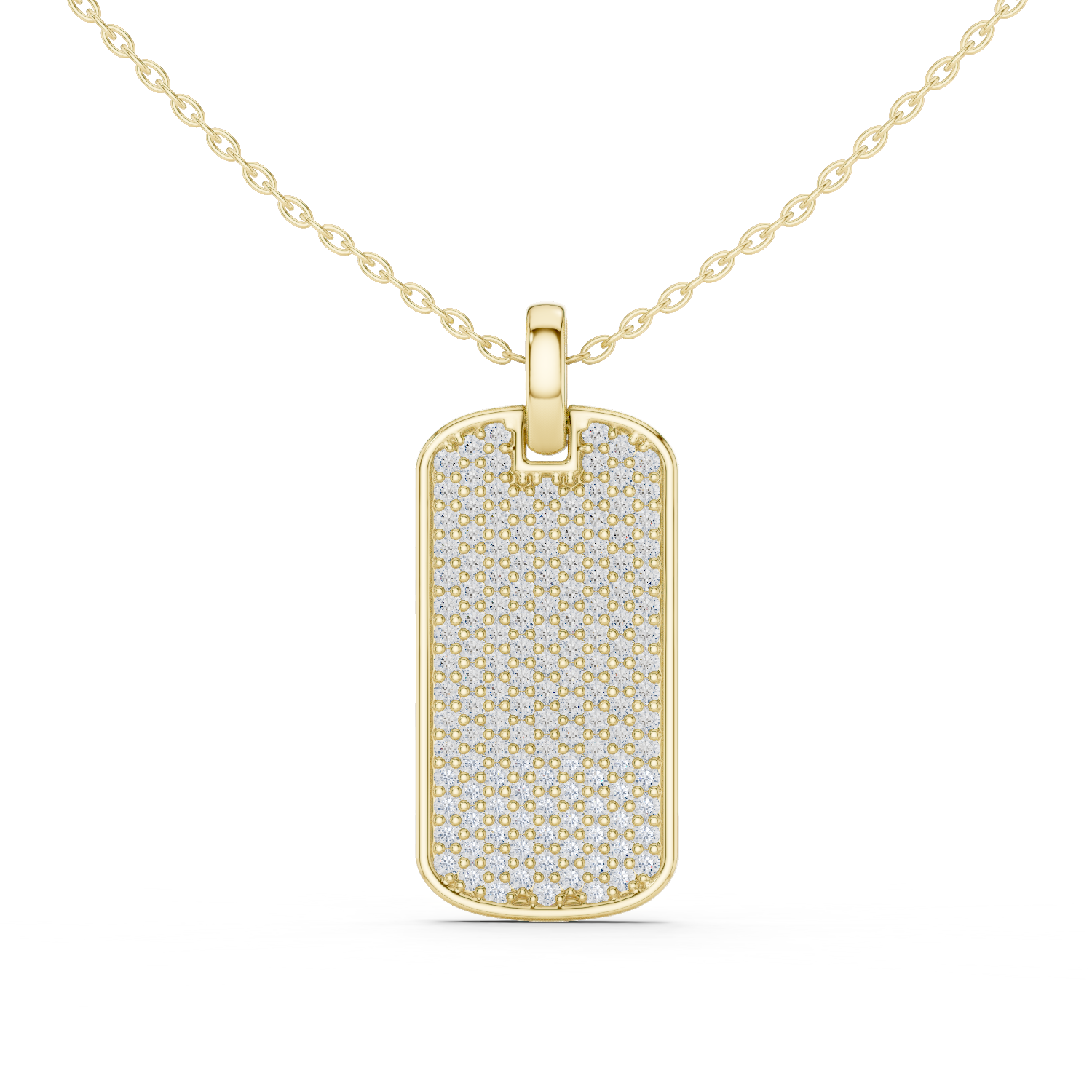 14K Solid Gold Lab Diamond Pendant Necklace, Yellow Gold