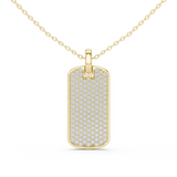 14K Solid Gold Lab Diamond Pendant Necklace, Yellow Gold