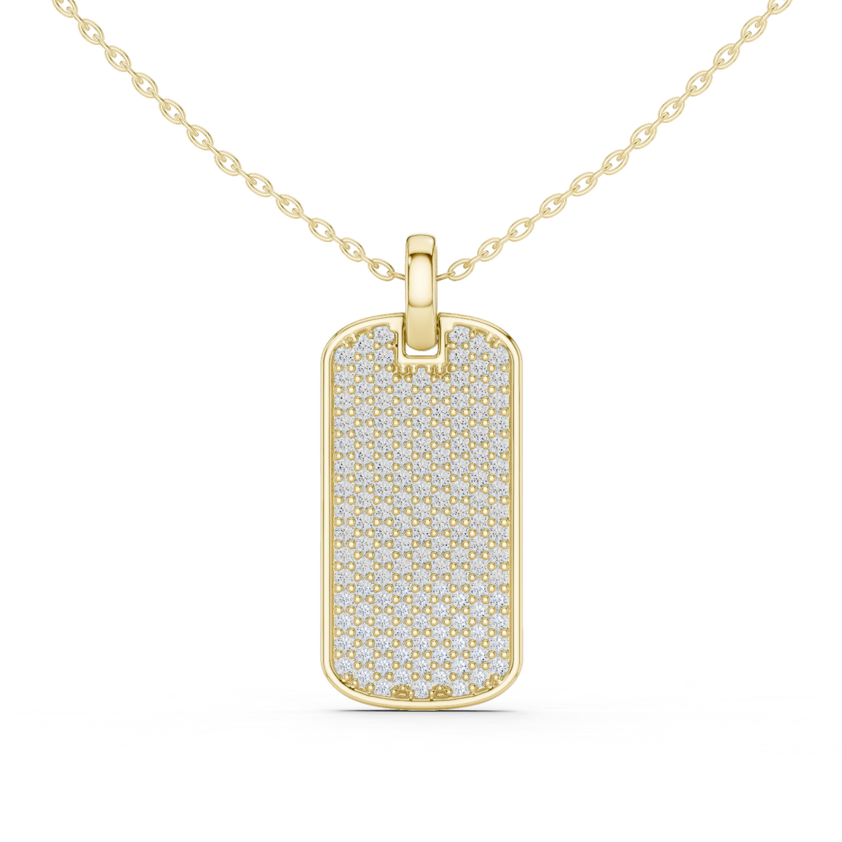 14K Solid Gold Lab Diamond Pendant Necklace, Yellow Gold