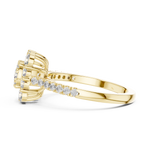 14K Solid Gold Lab Diamond Halo Ring, Yellow Gold, view 3
