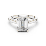 Gold Ring DDLR-163, Emerald center stone, White Gold
