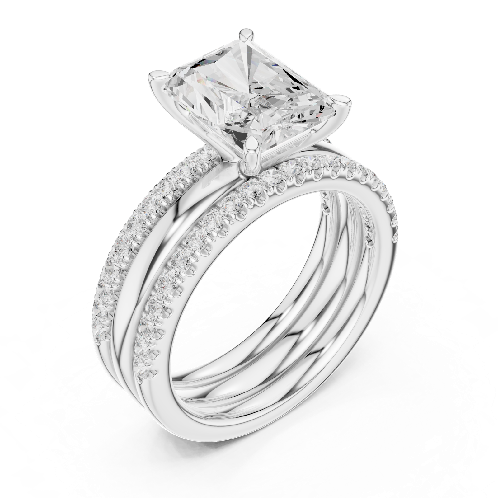 Gold Ring DDLR-950, White Gold, view 2