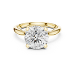Gold Ring DDLR-175, Round center stone, Yellow Gold, view 4