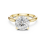 Gold Ring DDLR-175, Round center stone, Yellow Gold, view 4
