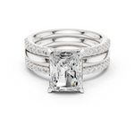 Gold Ring DDLR-302, Radiant center stone, White Gold