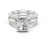 Gold Ring DDLR-302, Radiant center stone, White Gold