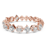 14K Solid Gold Lab Diamond Bracelet, Rose Gold, view 1