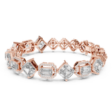 14K Solid Gold Lab Diamond Bracelet, Rose Gold, view 1
