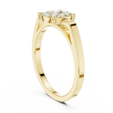 14K Solid Gold Lab Diamond Halo Ring, Yellow Gold, view 1