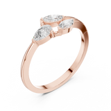 Gold Ring HLR-235, Rose Gold, view 2