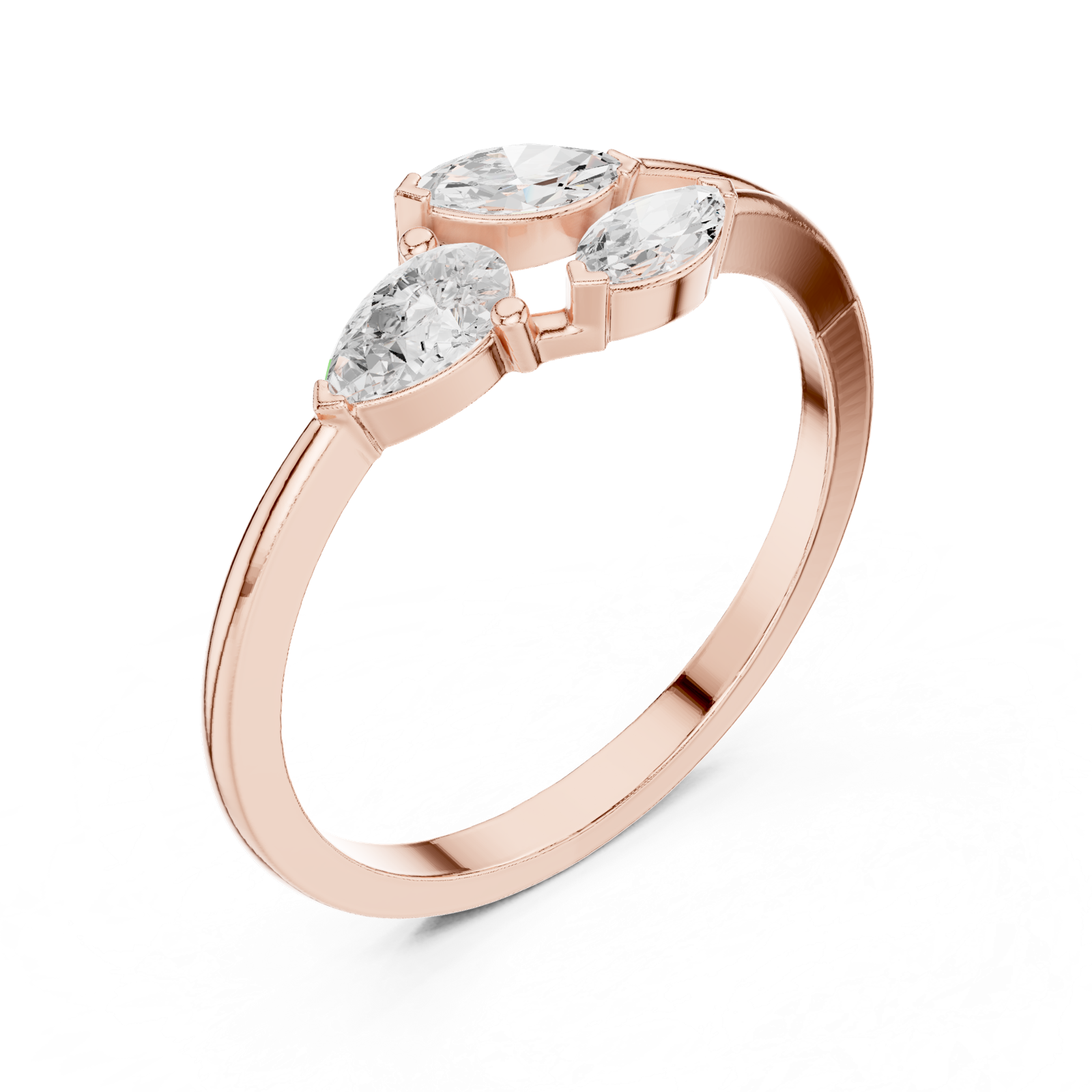 Gold Ring HLR-235, Rose Gold, view 2