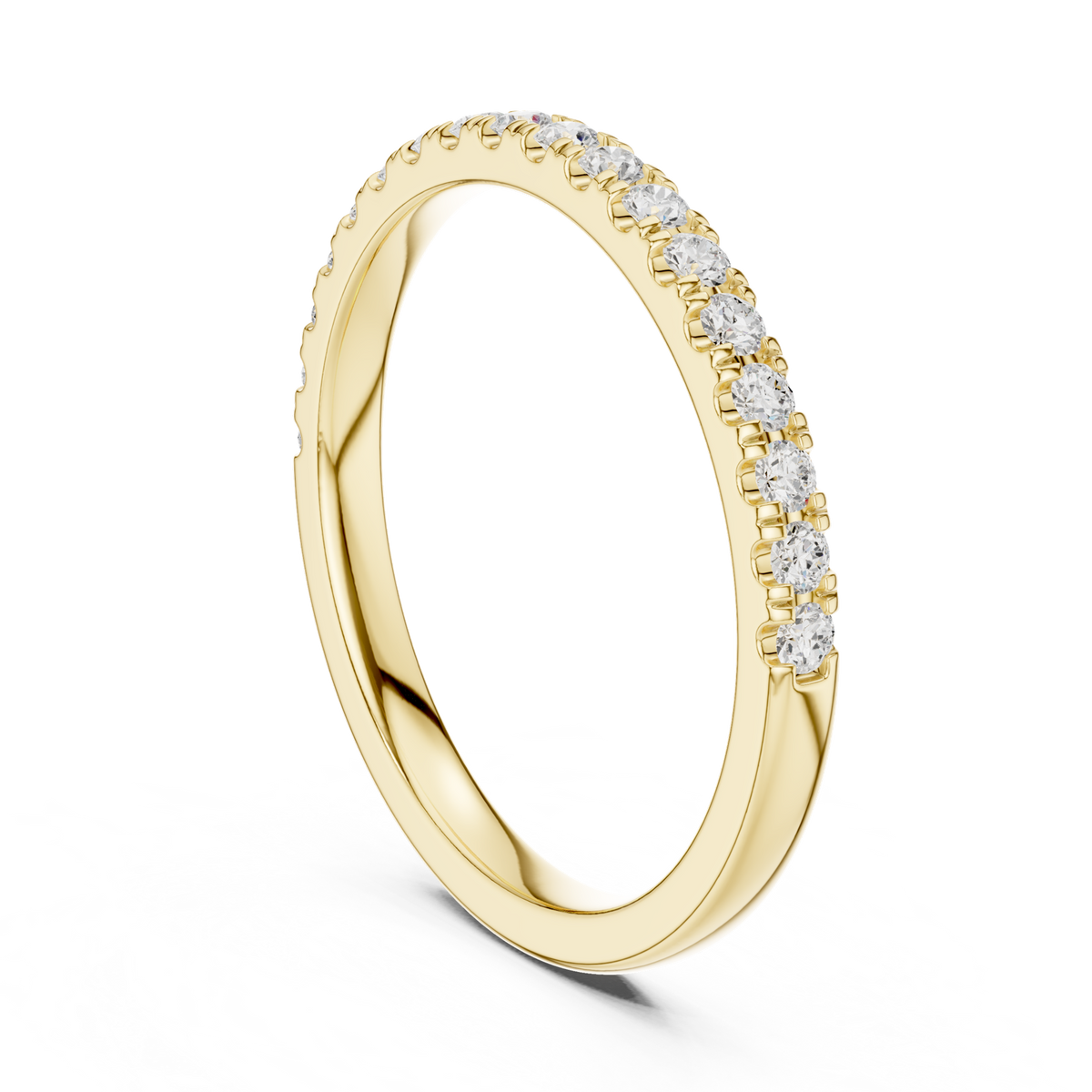 14K Solid Gold Lab Diamond Band Ring, Yellow Gold, view 1