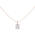 Gold Jewelry DDPO-009, Princess center stone, Rose Gold