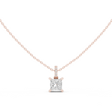 Gold Jewelry DDPO-009, Princess center stone, Rose Gold