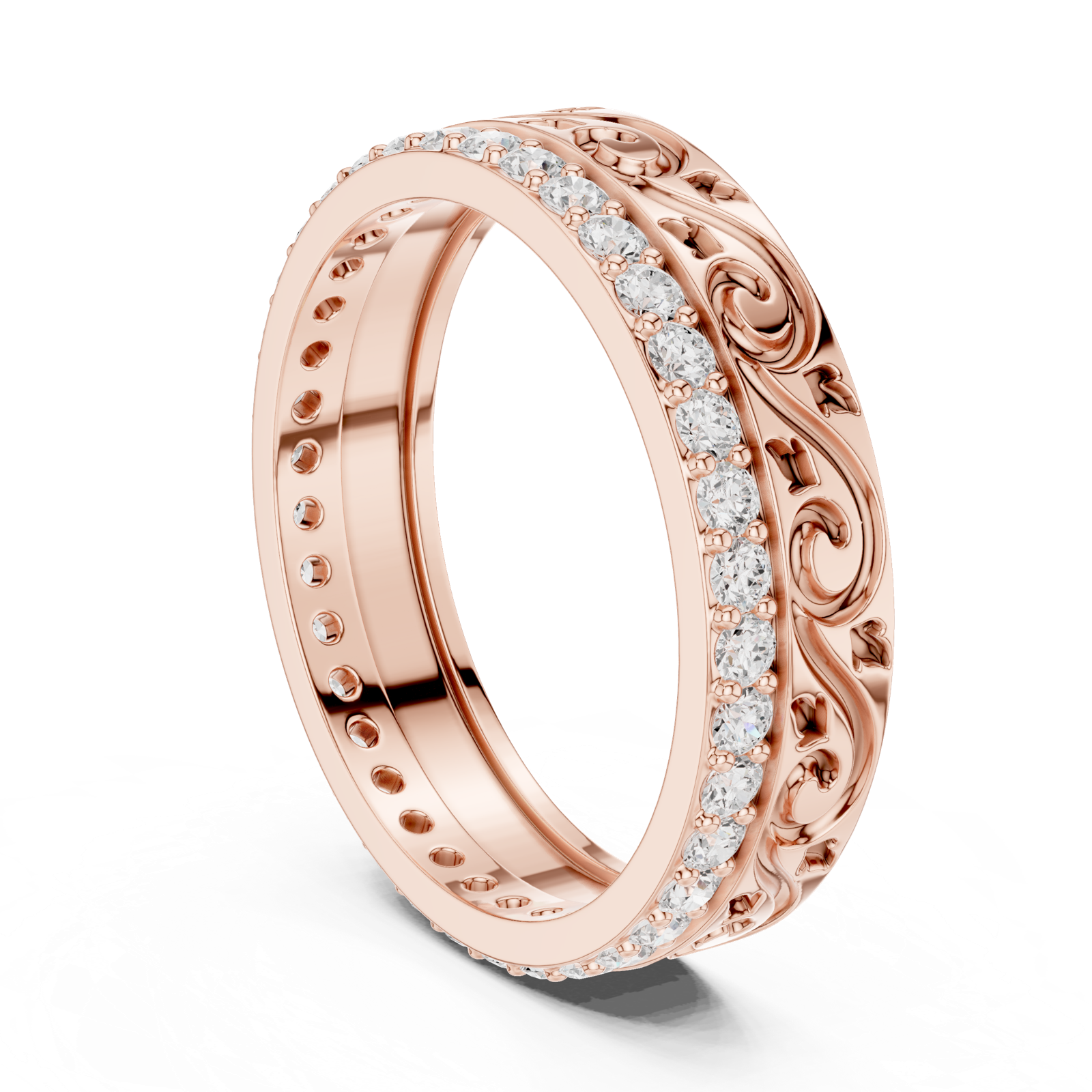 Gold Ring R22, Rose Gold, view 1