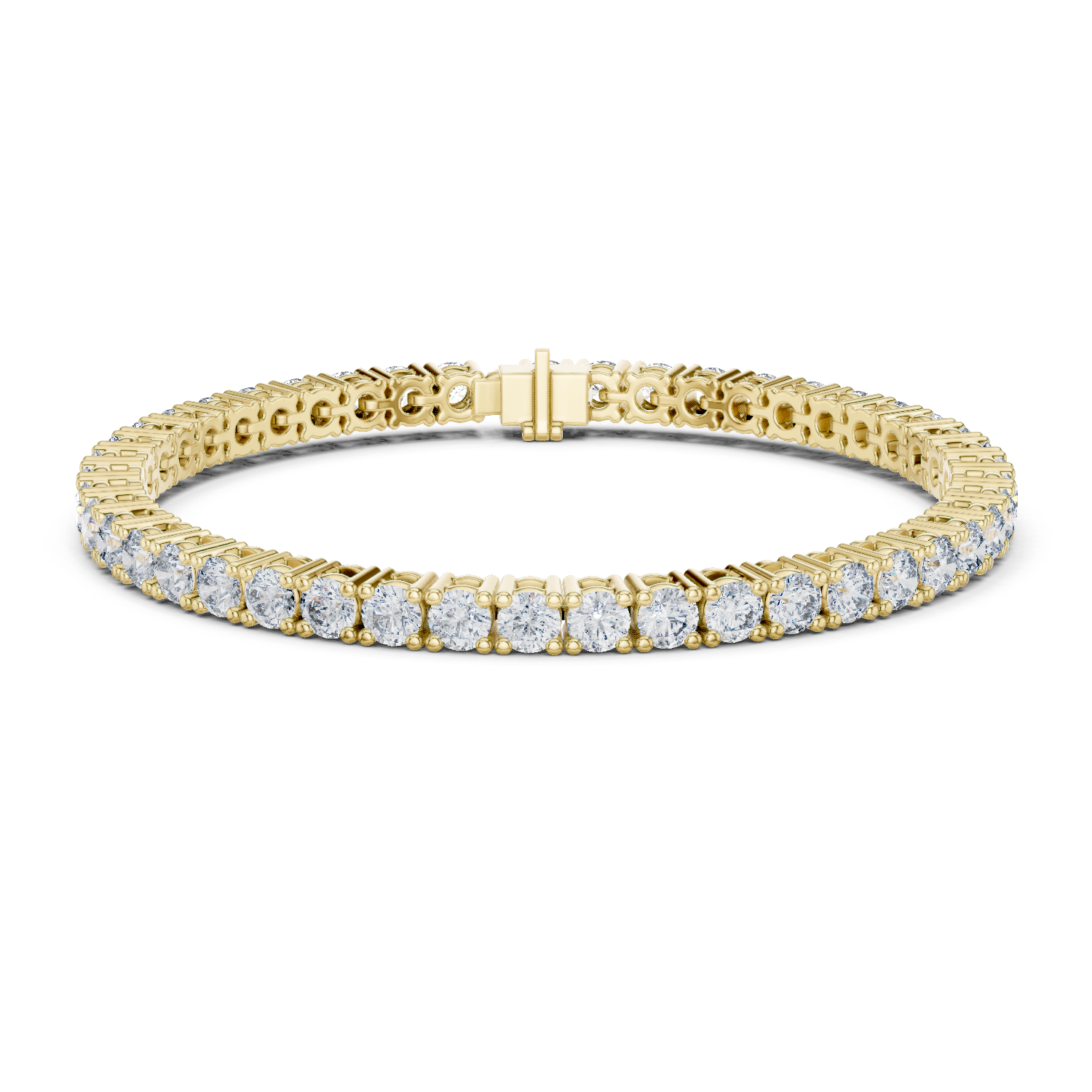 14K Solid Gold Lab Diamond Bracelet, Yellow Gold