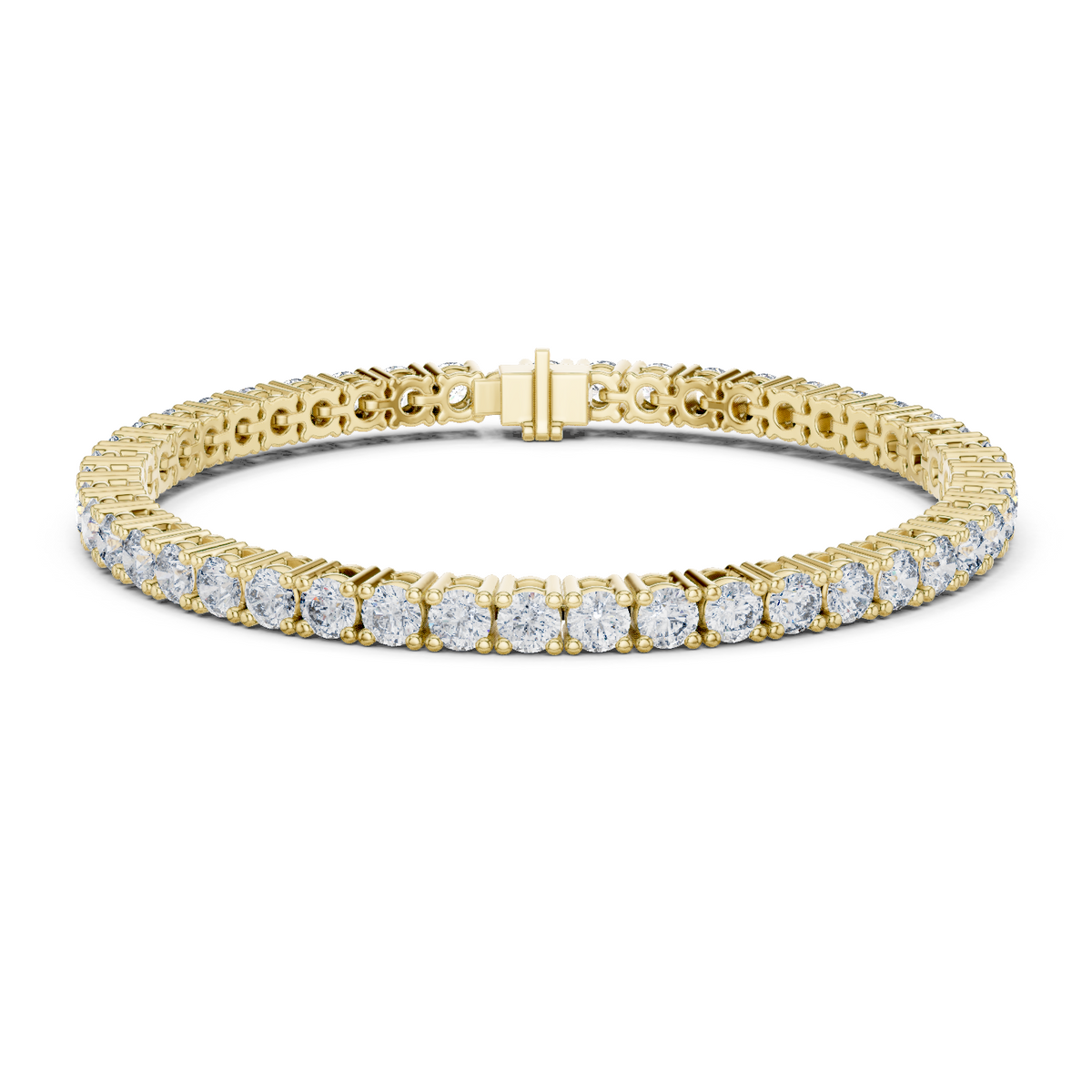 14K Solid Gold Lab Diamond Bracelet, Yellow Gold