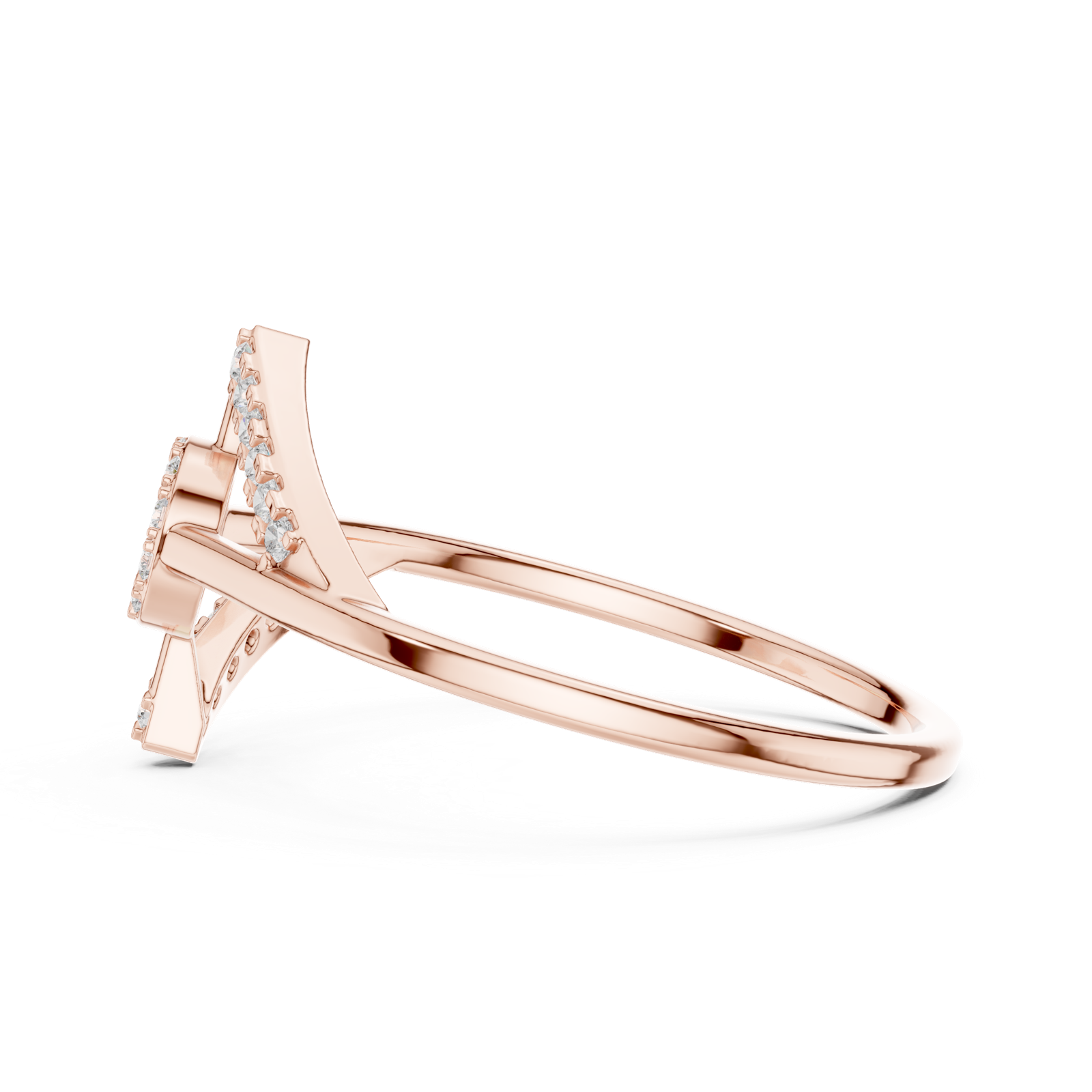 Gold Ring HLR-202, Rose Gold, view 3